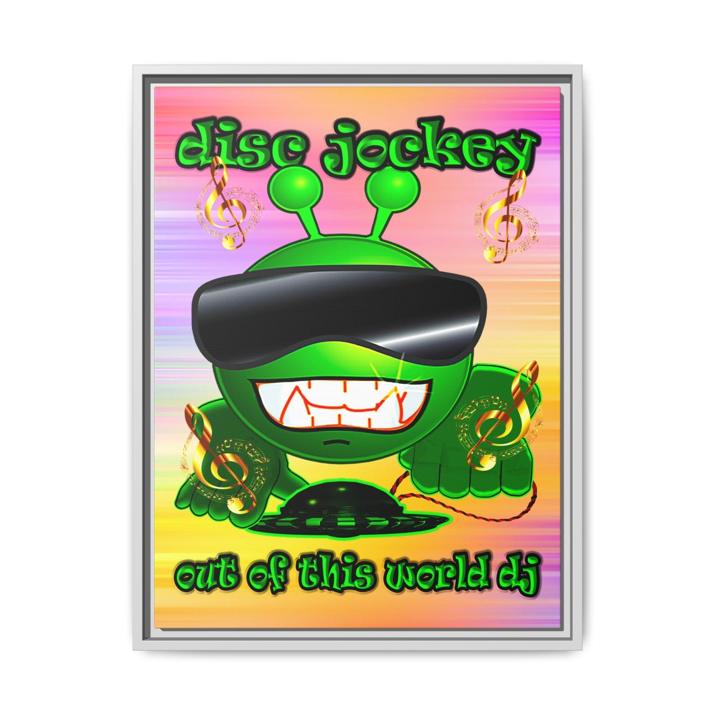 disc jockey - framed canvas art (color blur)