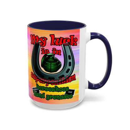 my luck - Accent Mug (color blur)