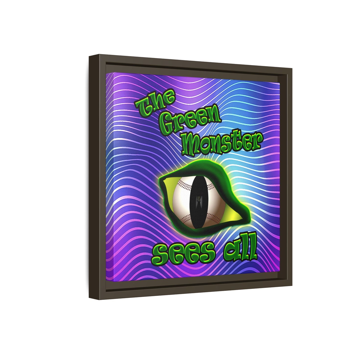 green monster - framed canvas art (purple wave)