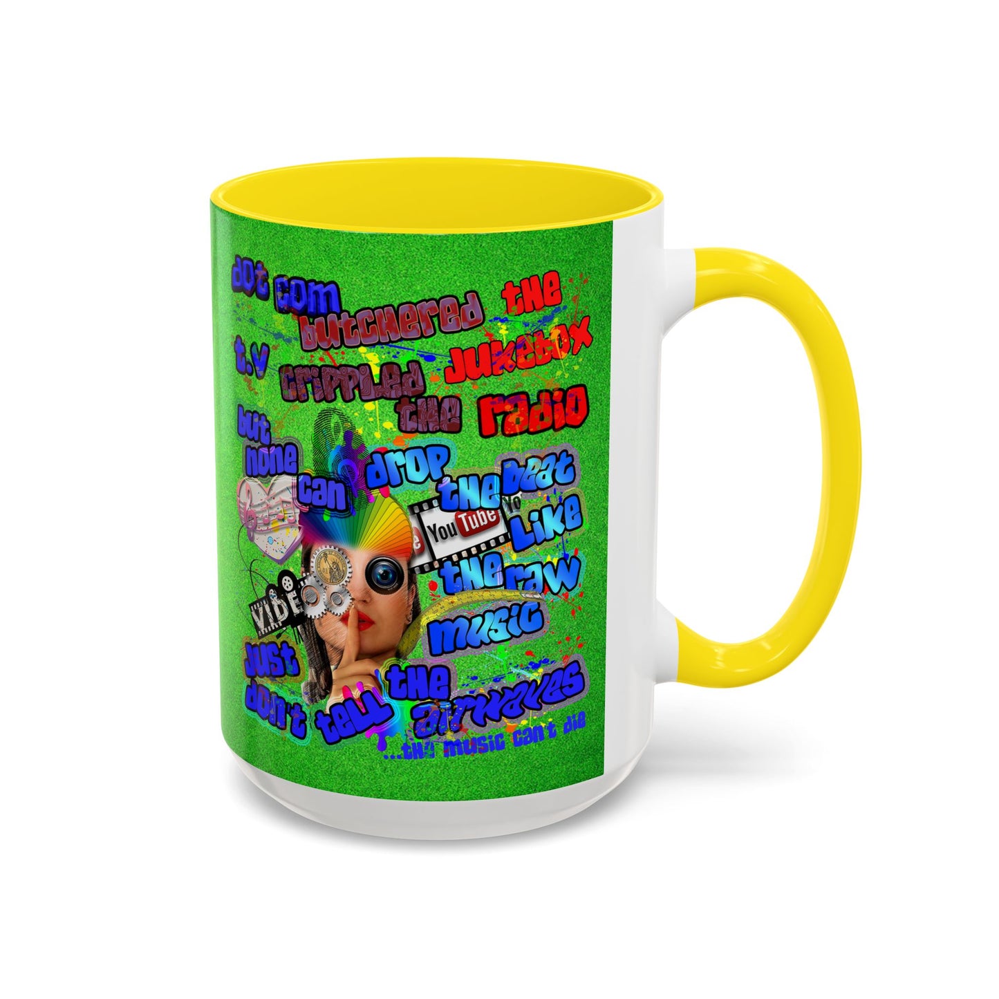 drop the beat - Accent Mug (green turf)
