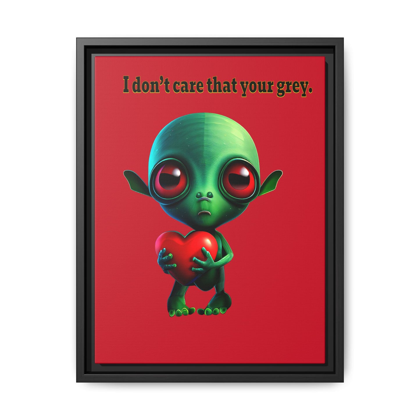 I don't care that your grey - framed canvas art (dark red)