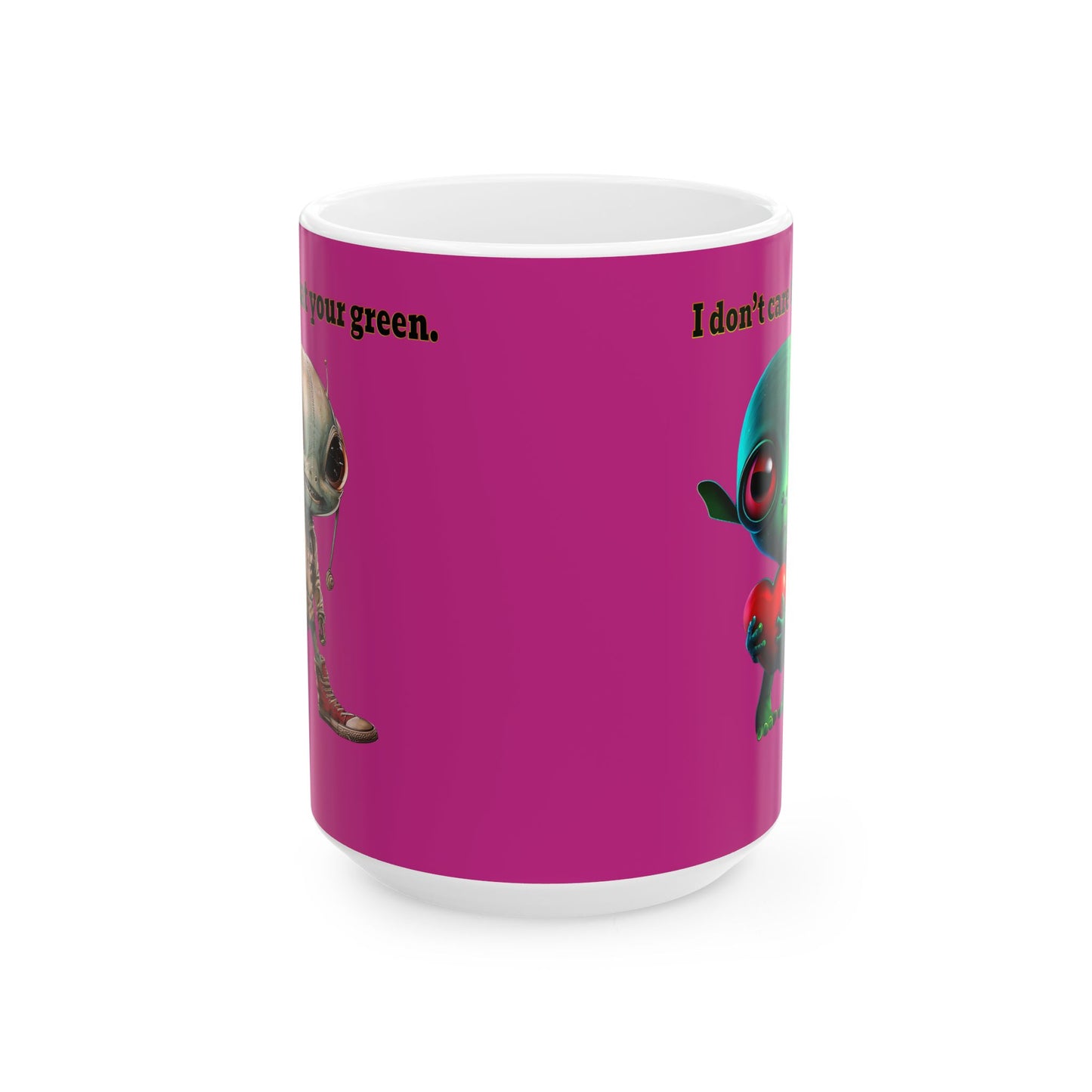 I don't care that your grey - White Mug (pink)