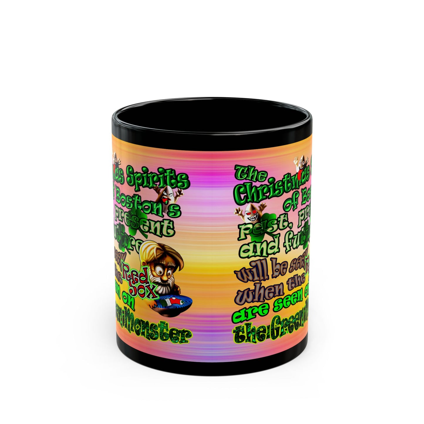 christmas spirits of boston - Black Mug (color blur)