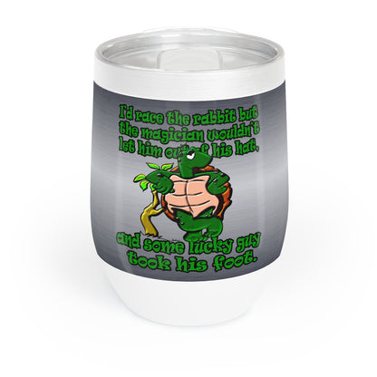 turtle race - Chill Wine Tumbler (brushed nickel)