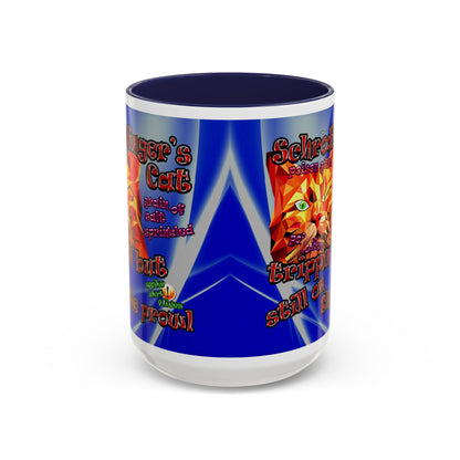 schrodinger's cat - Accent Mug (blue-white wave)
