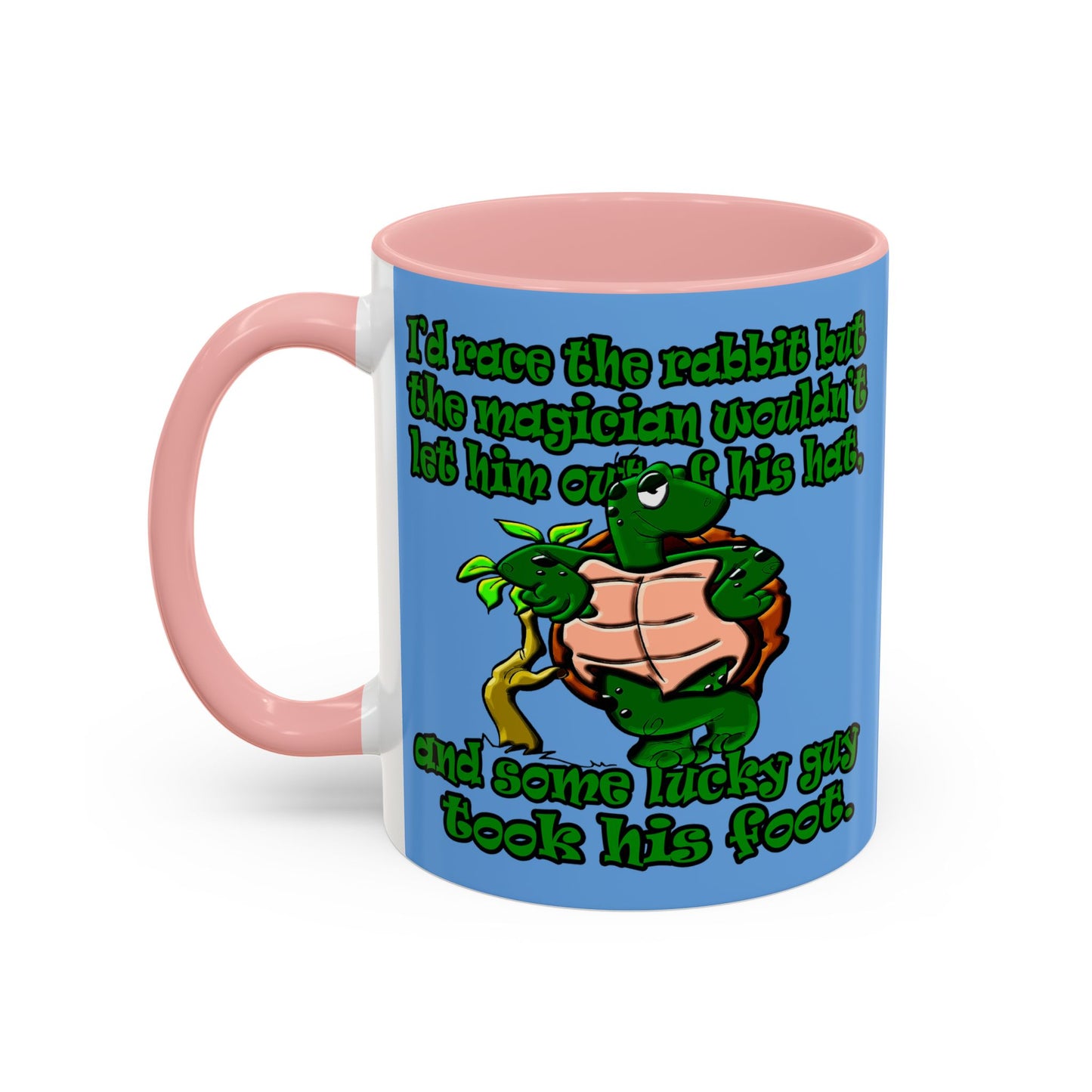 turtle race - Accent Mug (light blue)