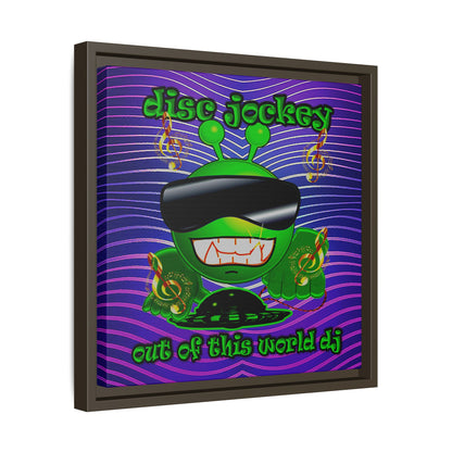 disc jockey - framed canvas art (purple wave)
