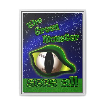 green monster - framed canvas art ('snoops' background)