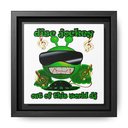 disc jockey - framed canvas art (white)
