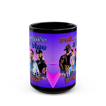 rw&b lives matter - Black Mug (purple-pink wave)