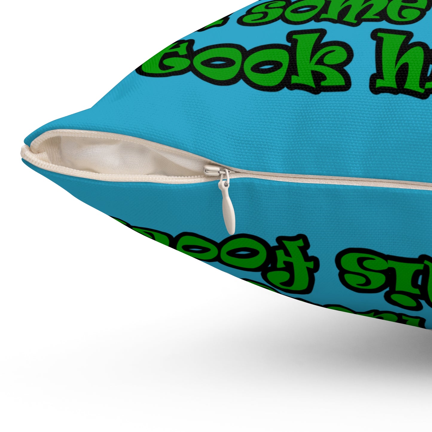 turtle race - Spun Polyester Square Pillow - (turquoise)