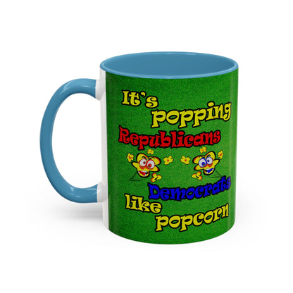 popping like popcorn - Accent Mug (green turf)