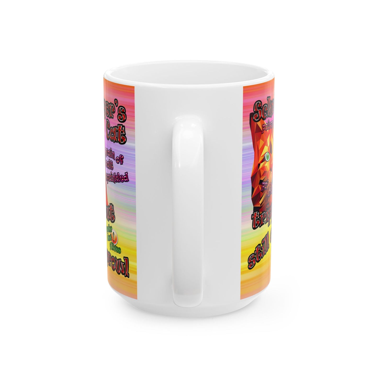 schrodinger's cat - White Mug (color blur)