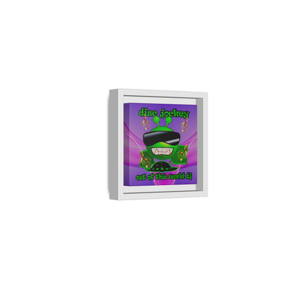 disc jockey - framed canvas art (purple-pink wave)