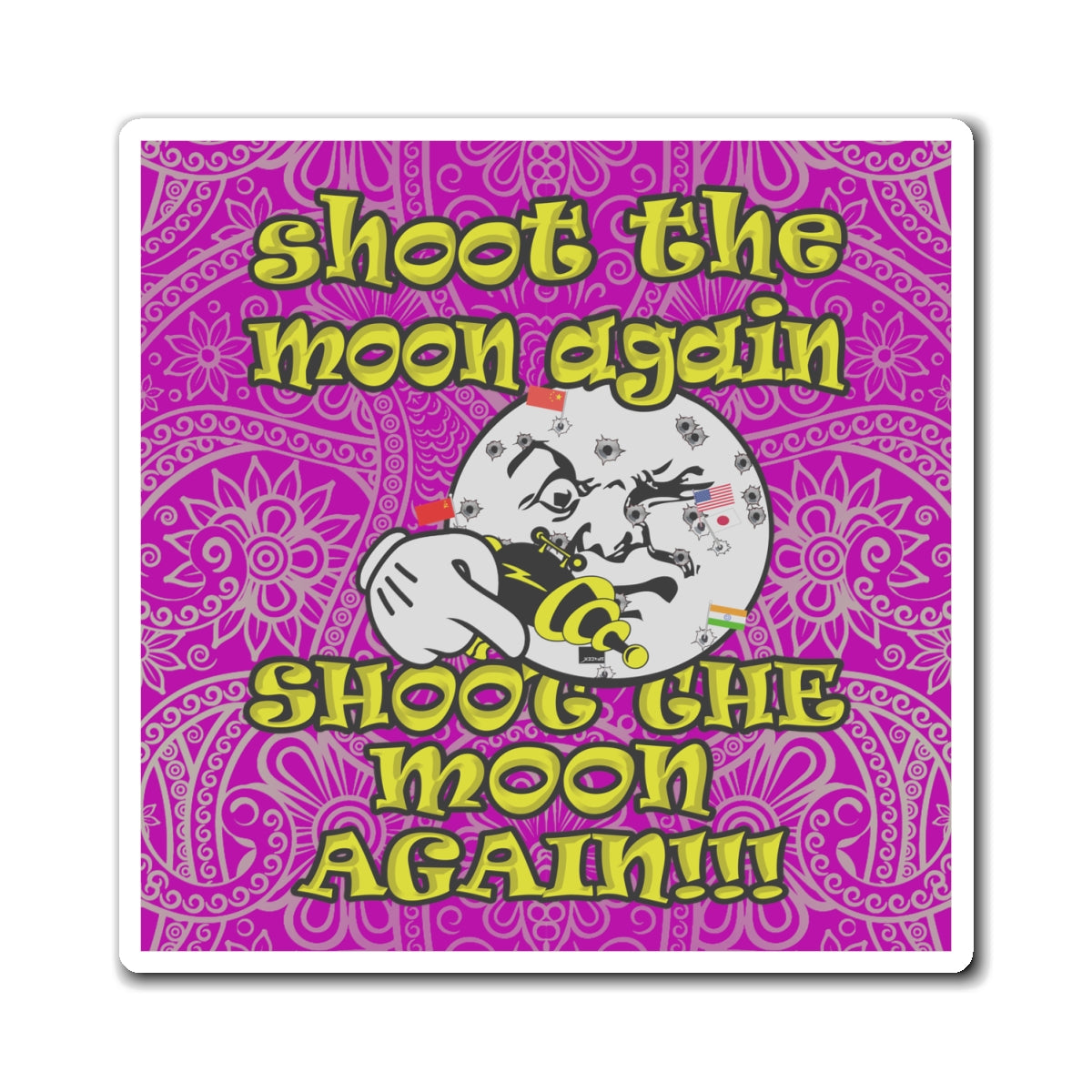 shoot the moon again - Magnets - (pink swirl)
