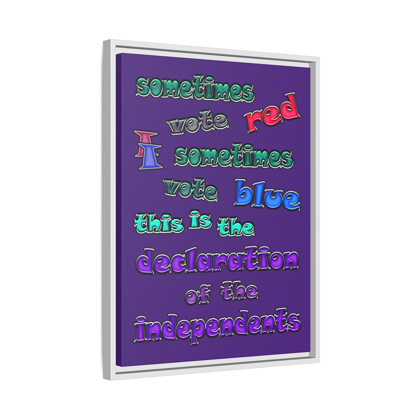 declaration of the independents - framed canvas art (purple)