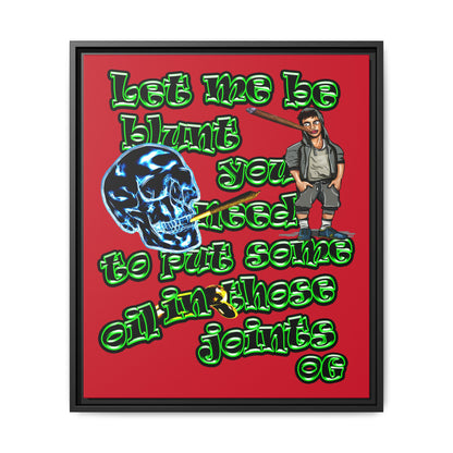 og - framed canvas art (dark red)
