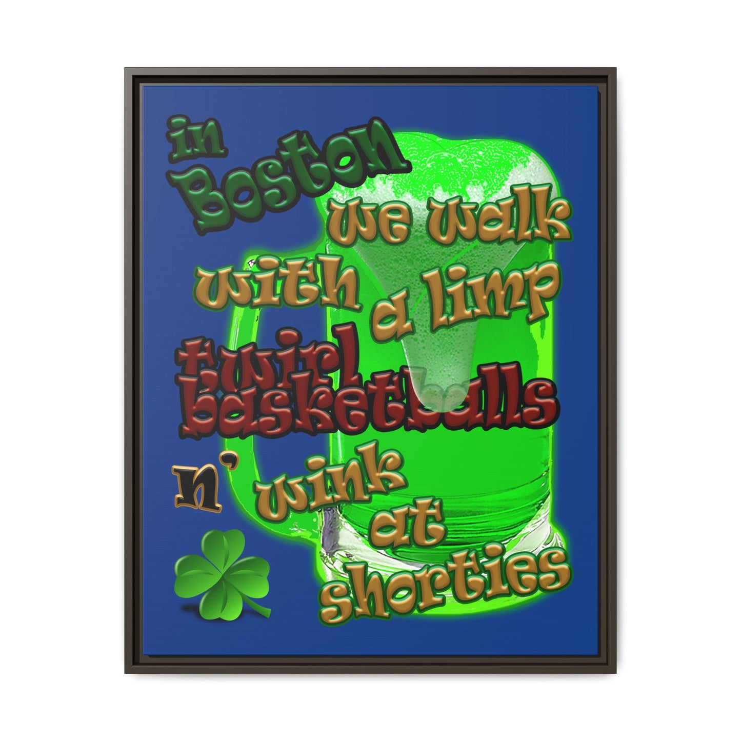 celtics logo - framed canvas art (dark blue)