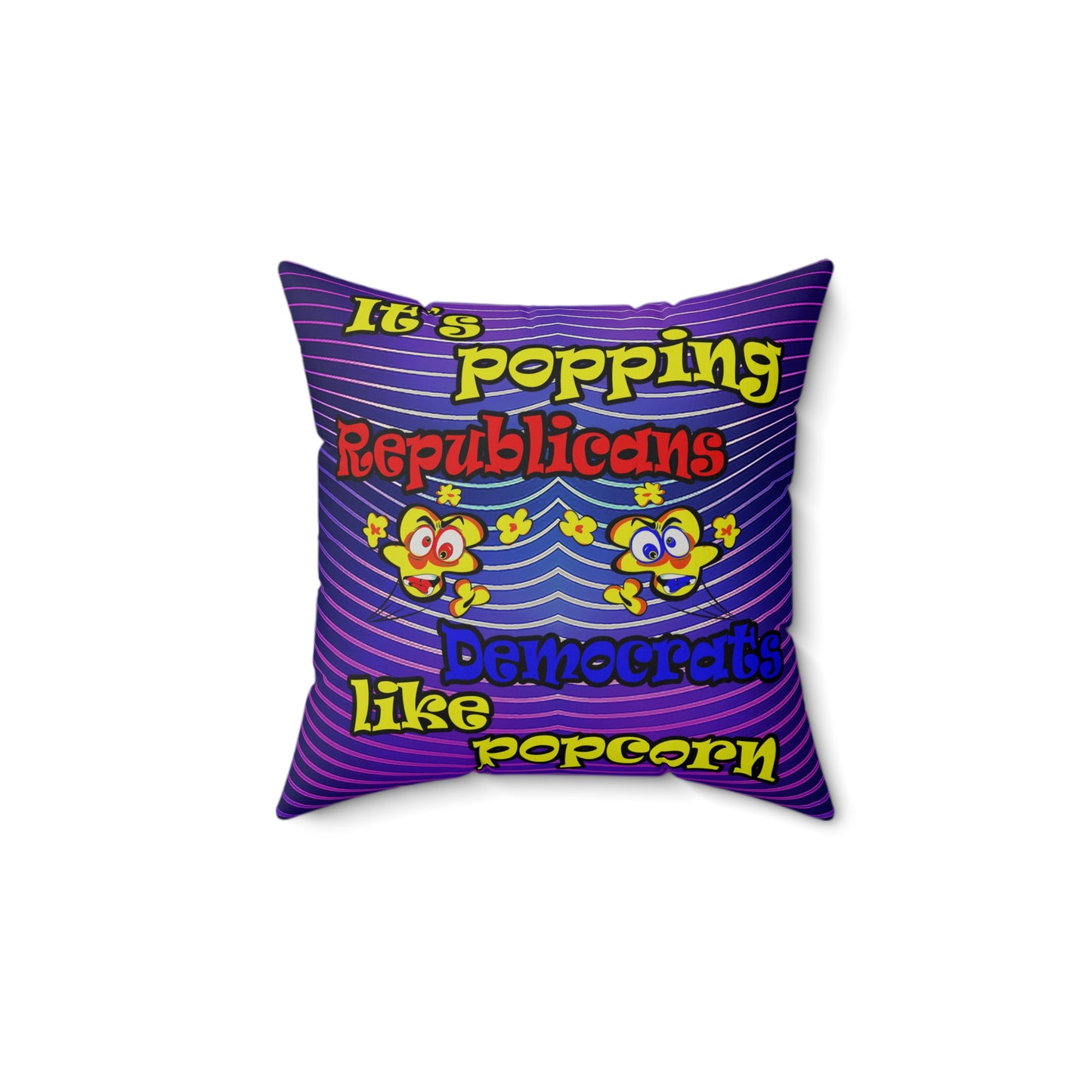 popping like popcorn - Faux Suede Square Pillow - (purple wave)