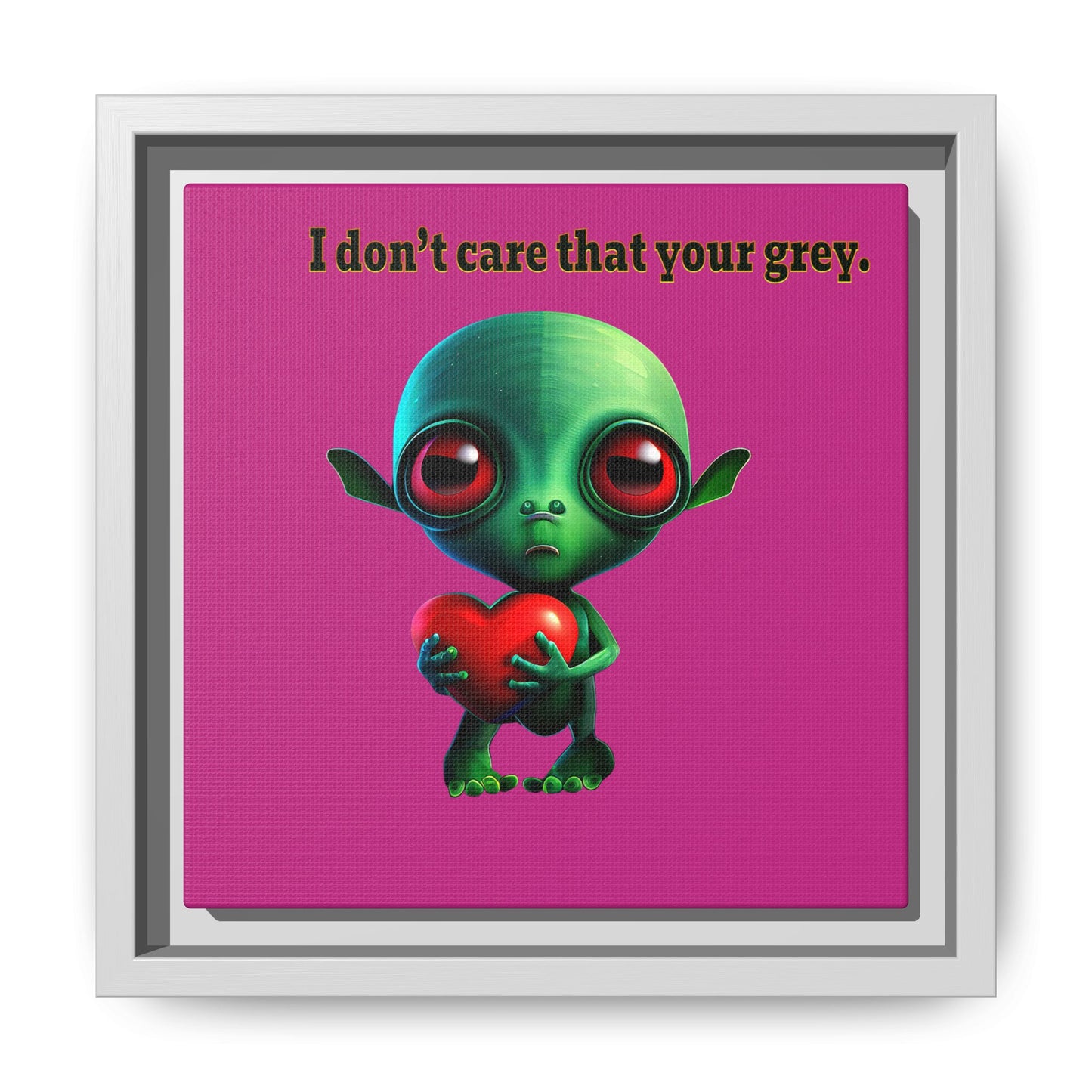 I don't care that your grey - framed canvas art (pink)