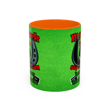 my luck - Accent Mug (green turf)