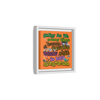 the bum's shit - framed canvas art (crusta)