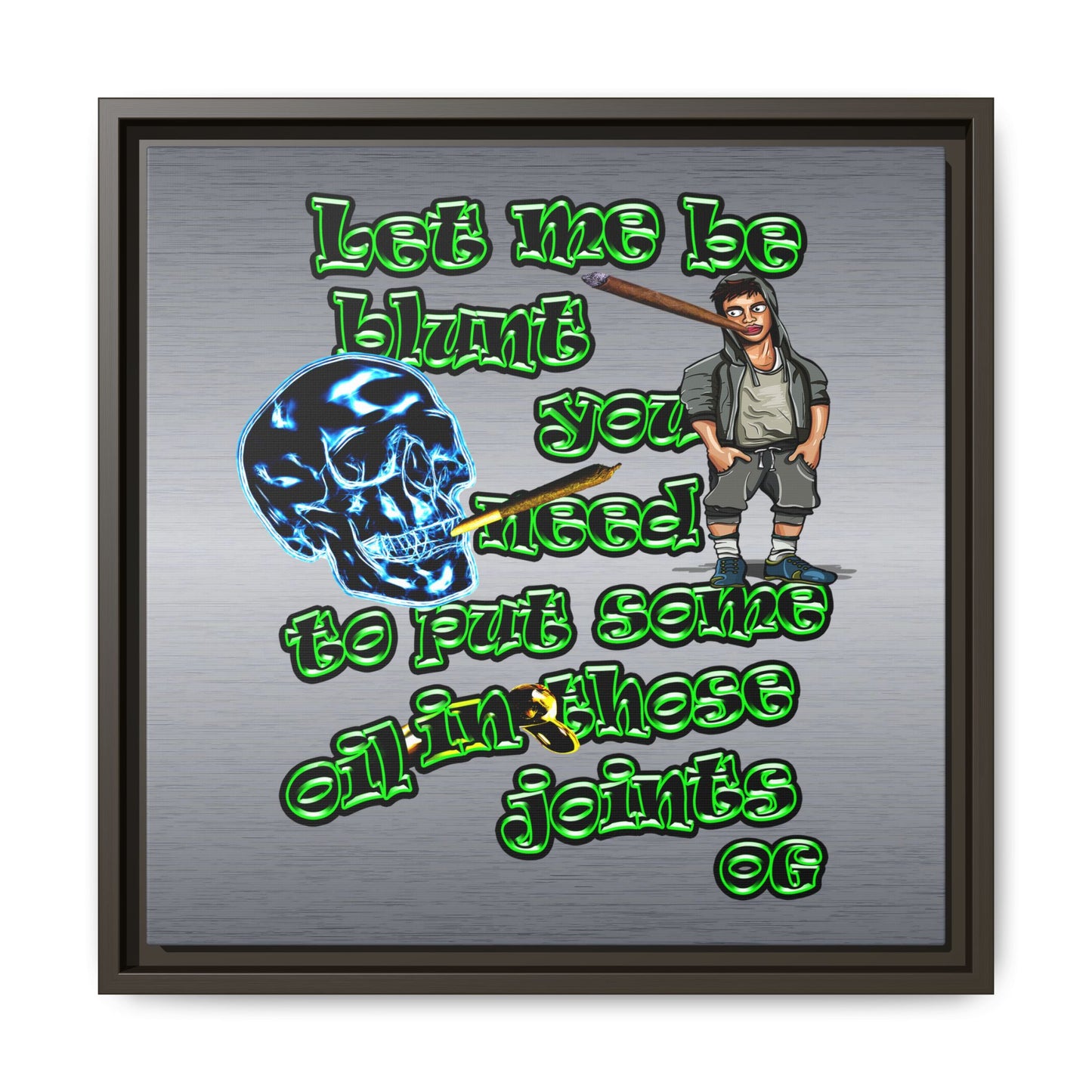 og - framed canvas art (brushed nickel)