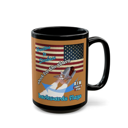 shoot for the stars - Black Mug (light brown)