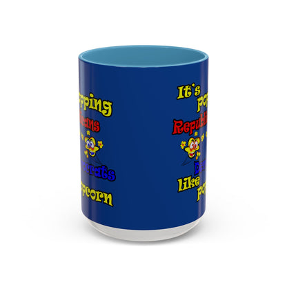 popping like popcorn - Accent Mug (dark blue)