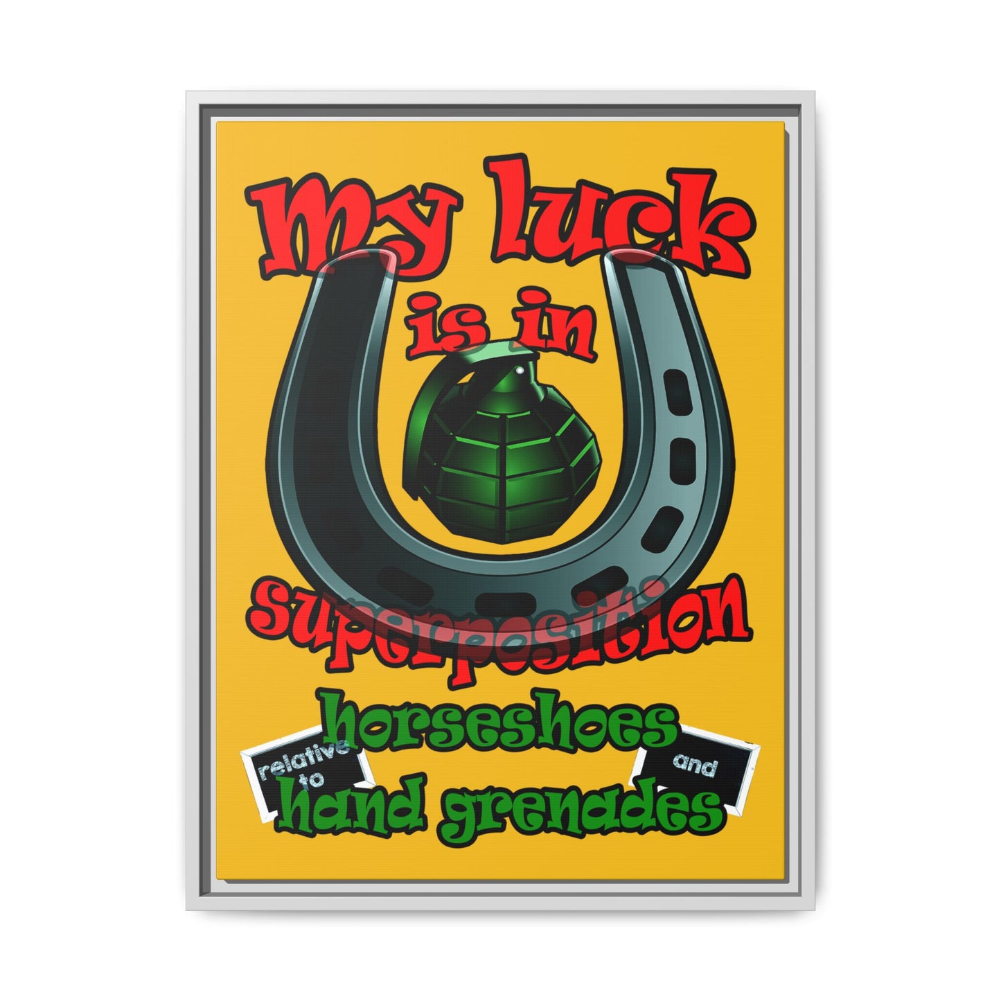my luck - framed canvas art (yellow)
