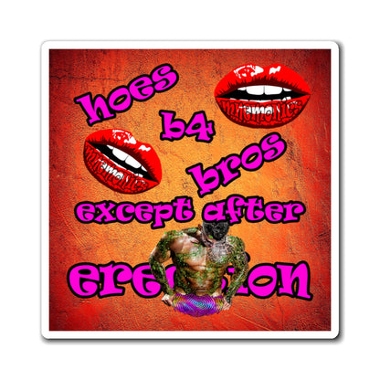 hoes b4 bros - Magnets - (burnt orange)