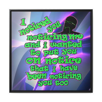 noticed you noticing - framed canvas art (grey-pink wave)