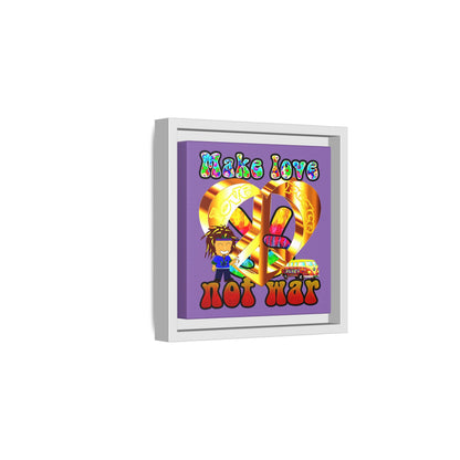 love peace - framed canvas art (light purple)