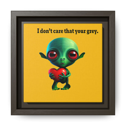 I don't care that your grey - framed canvas art (yellow)