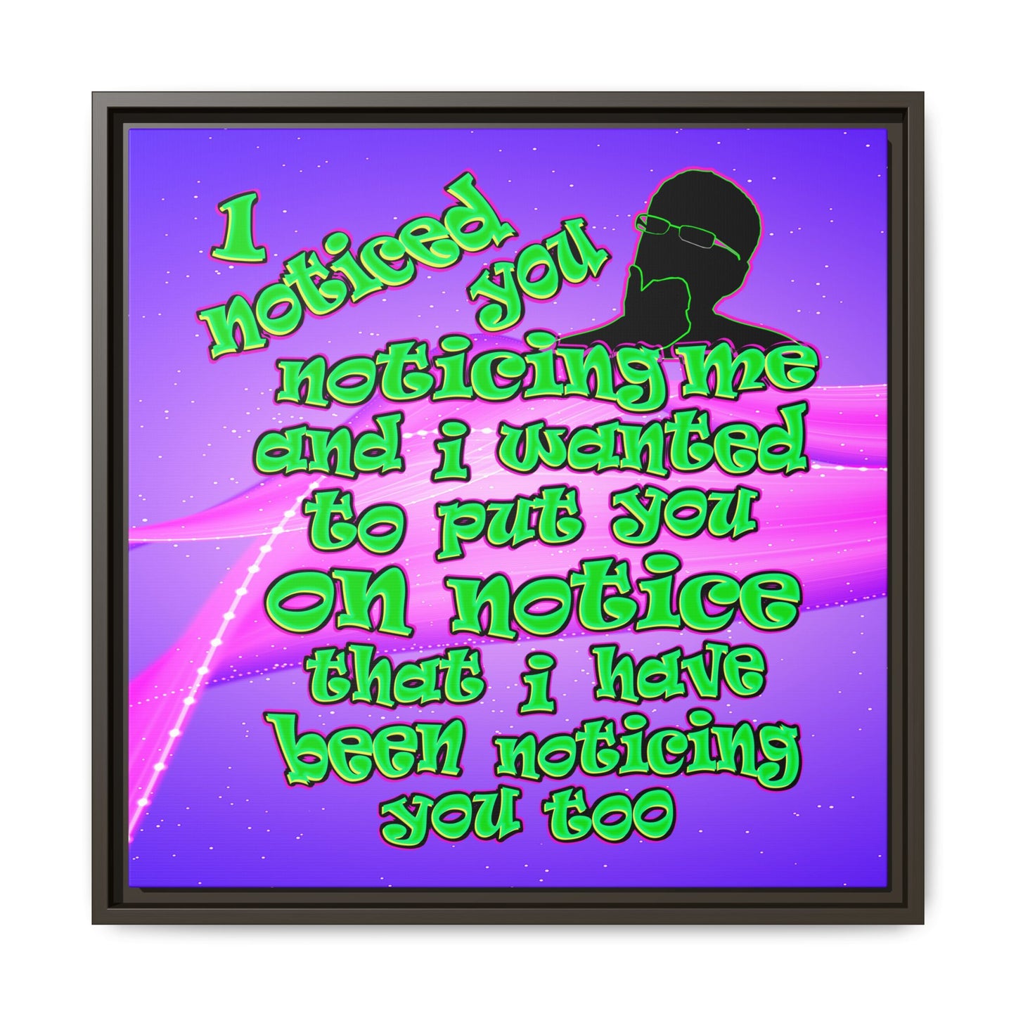 noticed you noticing - framed canvas art (purple-pink wave)