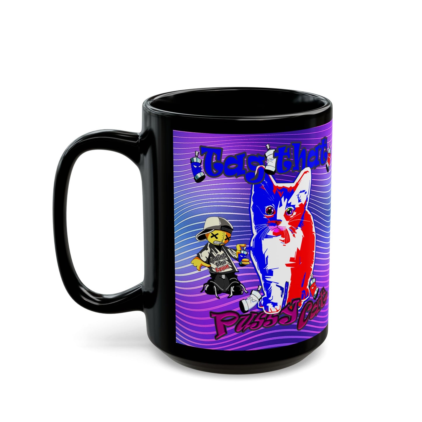 tag that - Black Mug (purple wave)