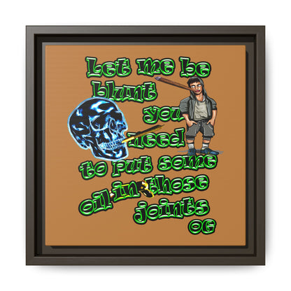 og - framed canvas art (light brown)