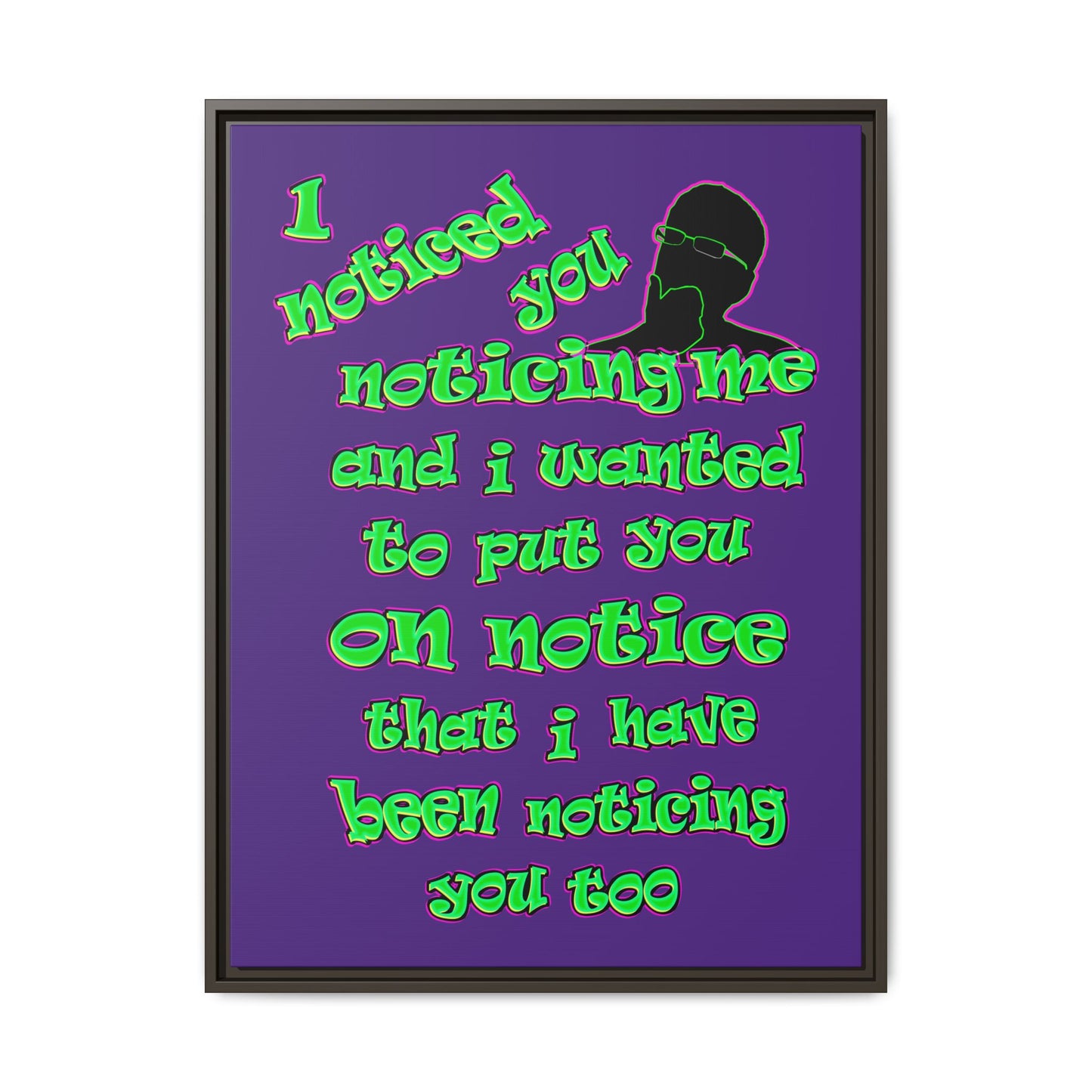 noticed you noticing - framed canvas art (purple)