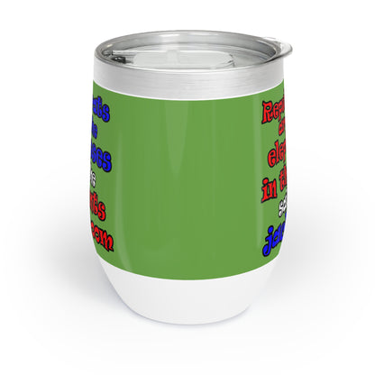 donkeys and elephants - Chill Wine Tumbler (green)