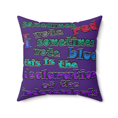 declaration of the independents - Faux Suede Square Pillow - (purple)