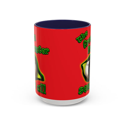 green monster - Accent Mug (red)