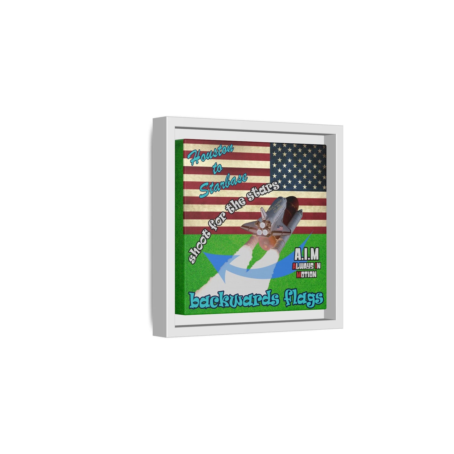 shoot for the stars - framed canvas art (green turf)