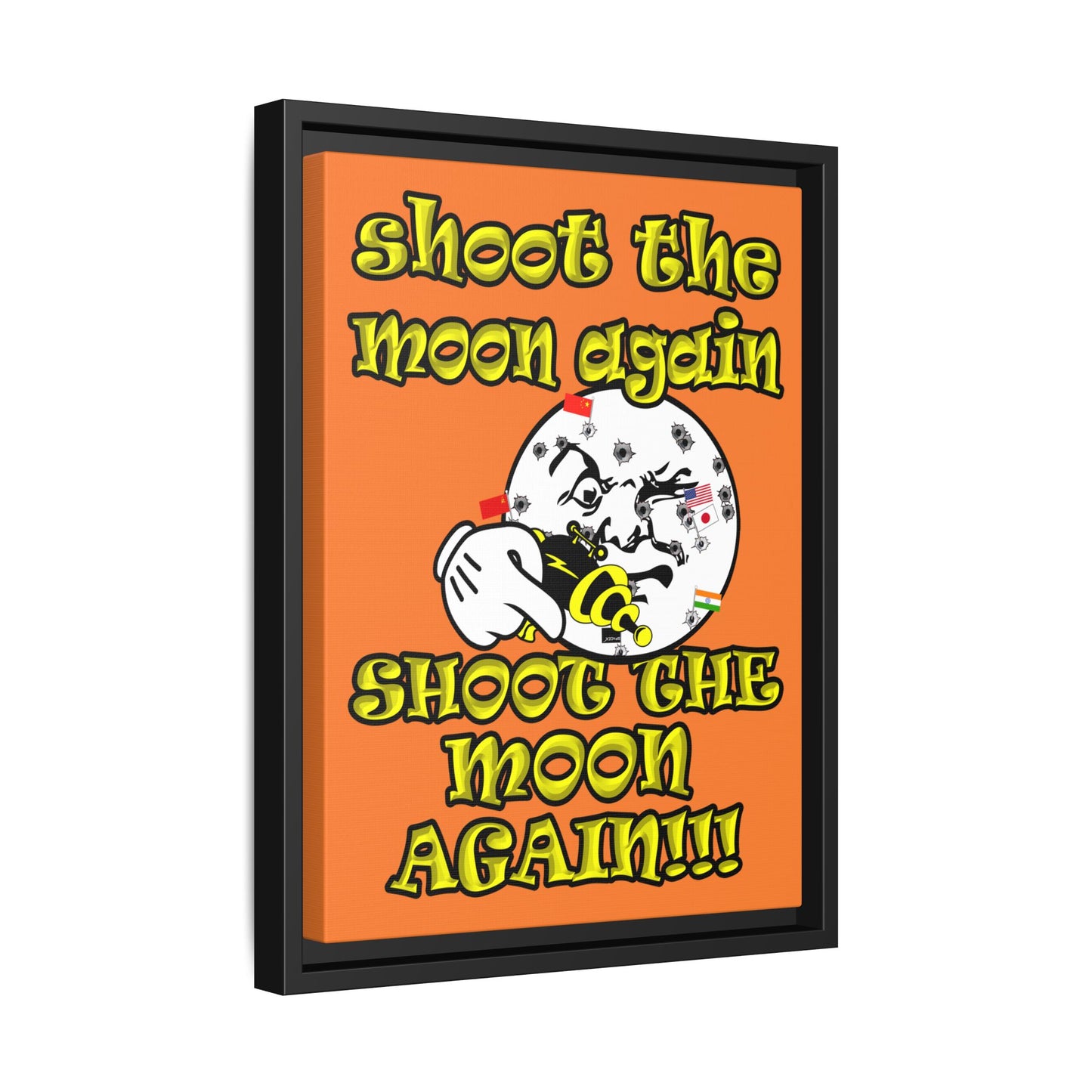 shoot the moon again - framed canvas art (crusta)