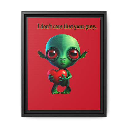 I don't care that your grey - framed canvas art (dark red)