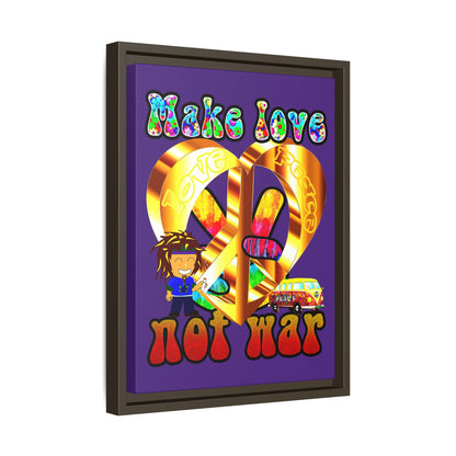 love peace - framed canvas art (purple)