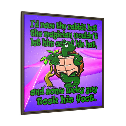 turtle race - framed canvas art (purple-pink wave)