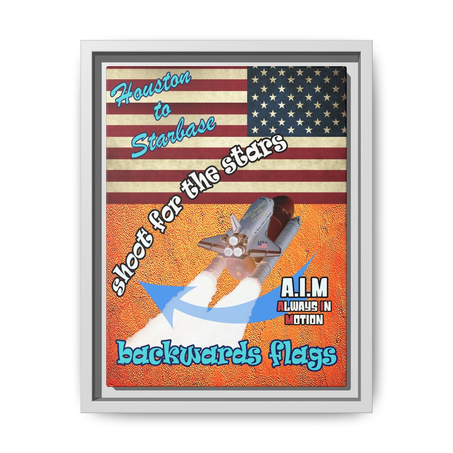 shoot for the stars - framed canvas art (burnt orange)