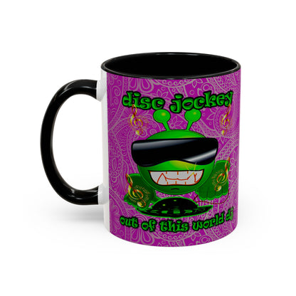 disc jockey - Accent Mug (pink swirl)
