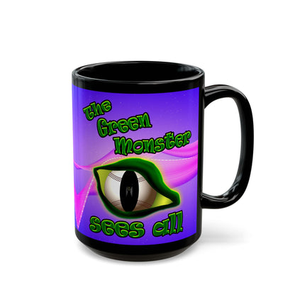 green monster - Black Mug (purple-pink wave)