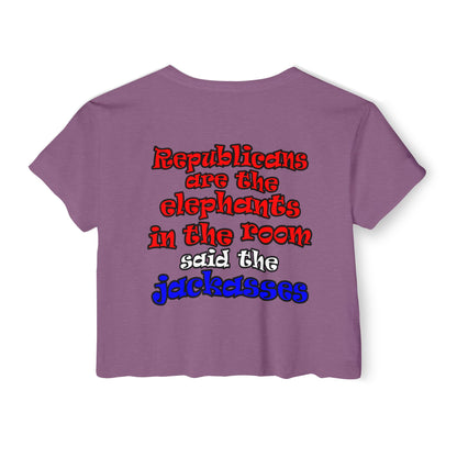 donkeys and elephants - Women's Festival Crop Top